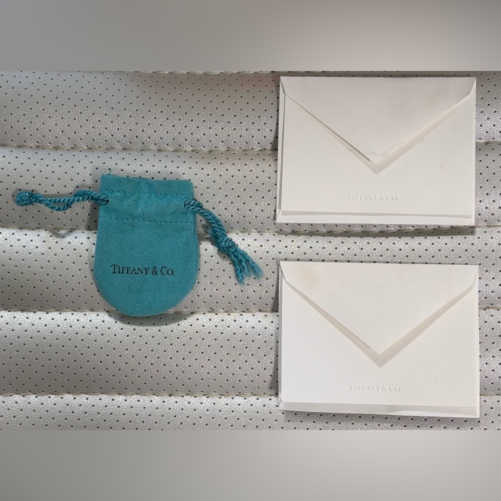 (Lot of 3) Tiffany & Co. Suede Pouch & (2) Gift Cards with Envelopes